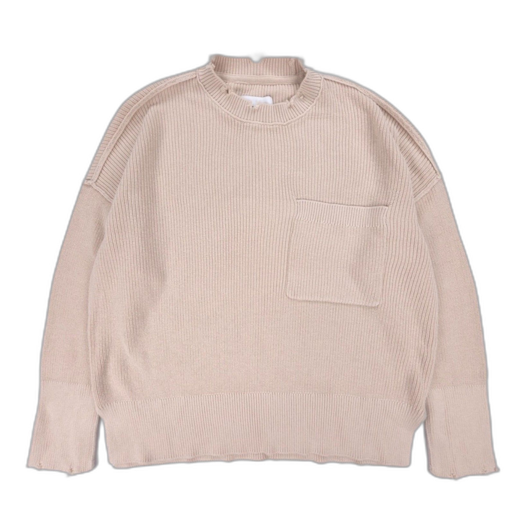 NEW Pistola Darya Cotton Sweater Dove Distressed Minimal Boho Minimal Grunge Y2k
